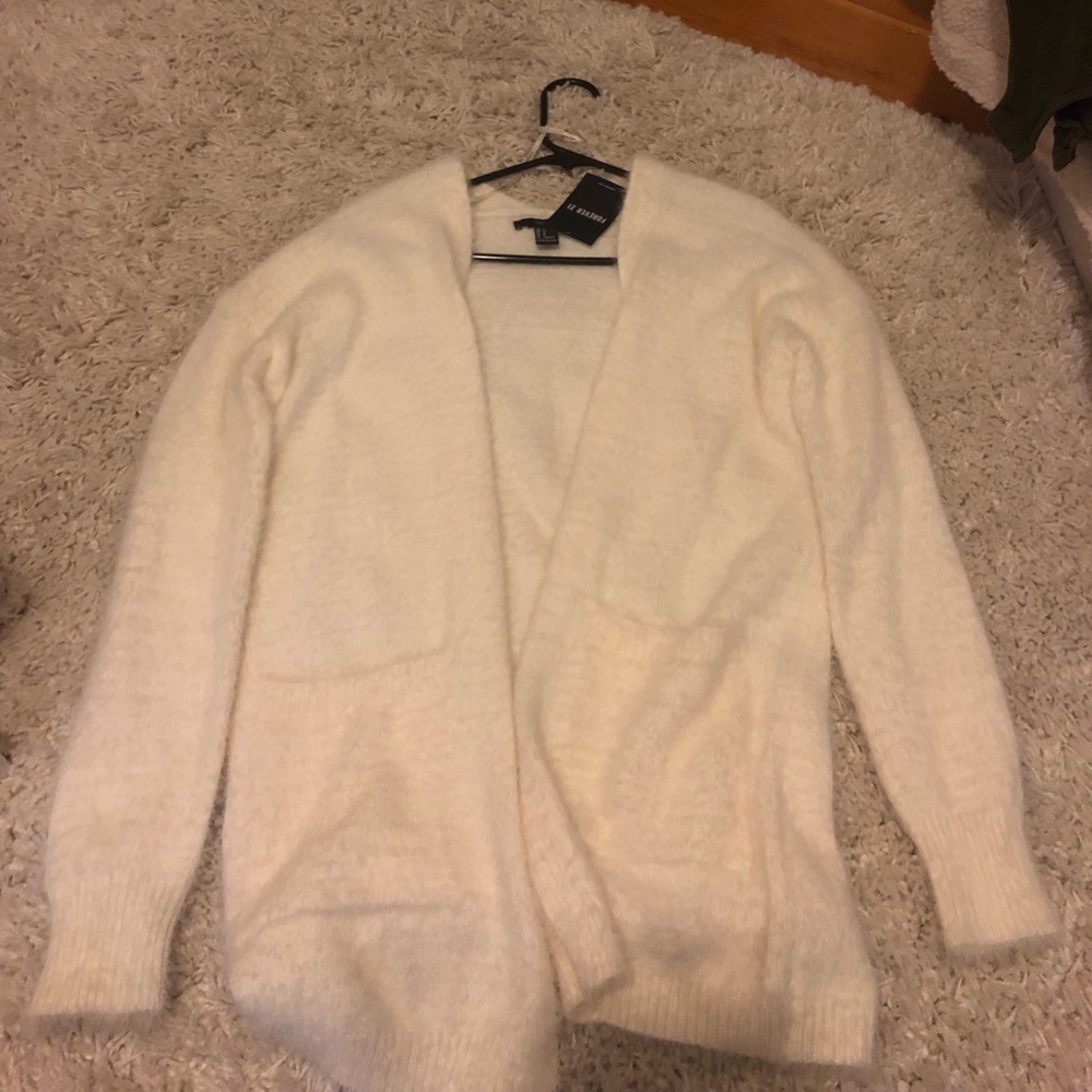White Forever21 cardigan